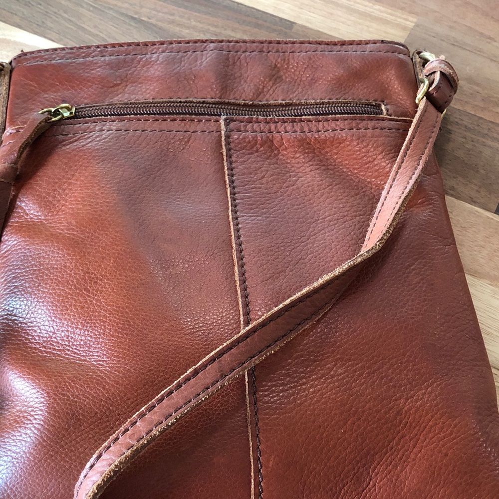 Margot Slim Leather Crossbody Bag in Brown - Picture 12 of 12